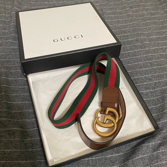 Gucci woman belt worh double G green size 90.36w main image 11